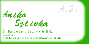 aniko szlivka business card